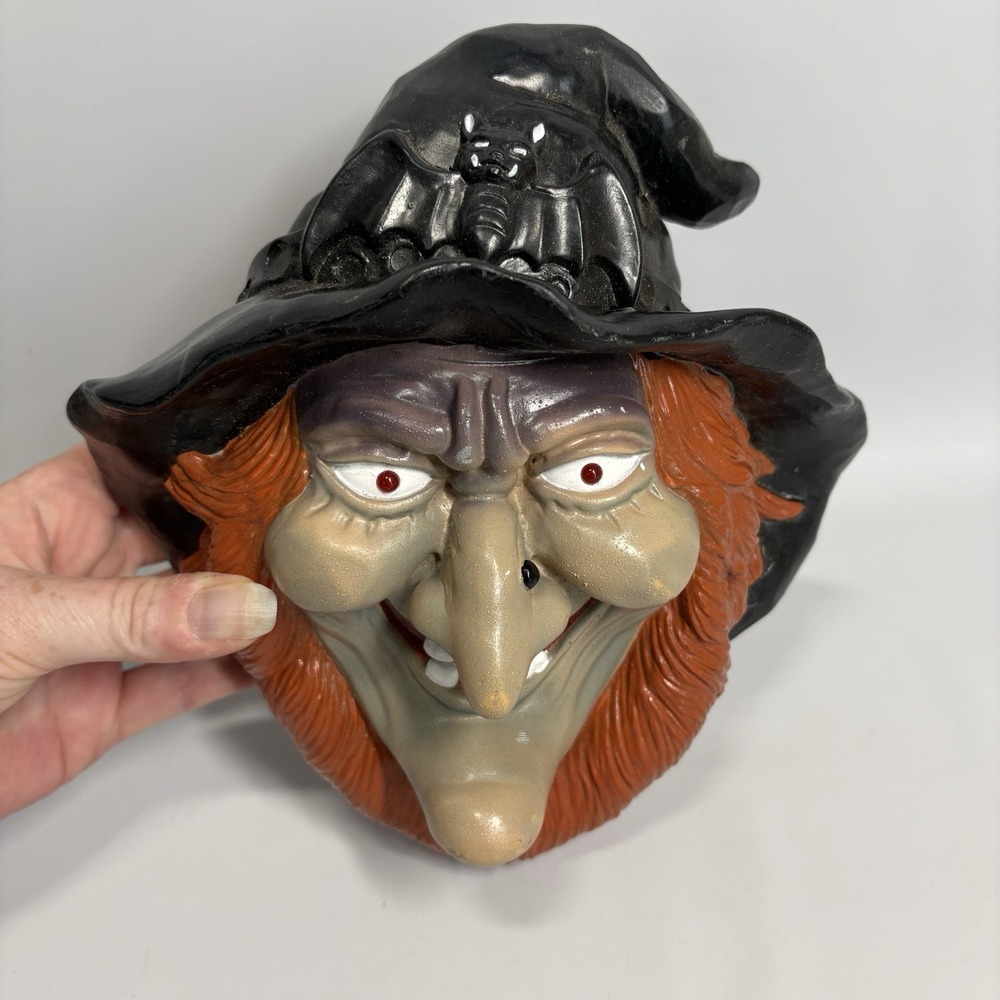 1990s Marty Toy Halloween Cackling Witch Door Decor Sensor Light Up Eyes Tested